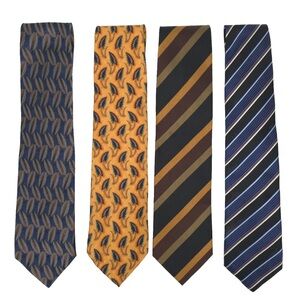 J.Z. RICHARDS ALL SILK HAND MADE IN USA 🇺🇸 Ties LOT Of 4‎ Multicolor